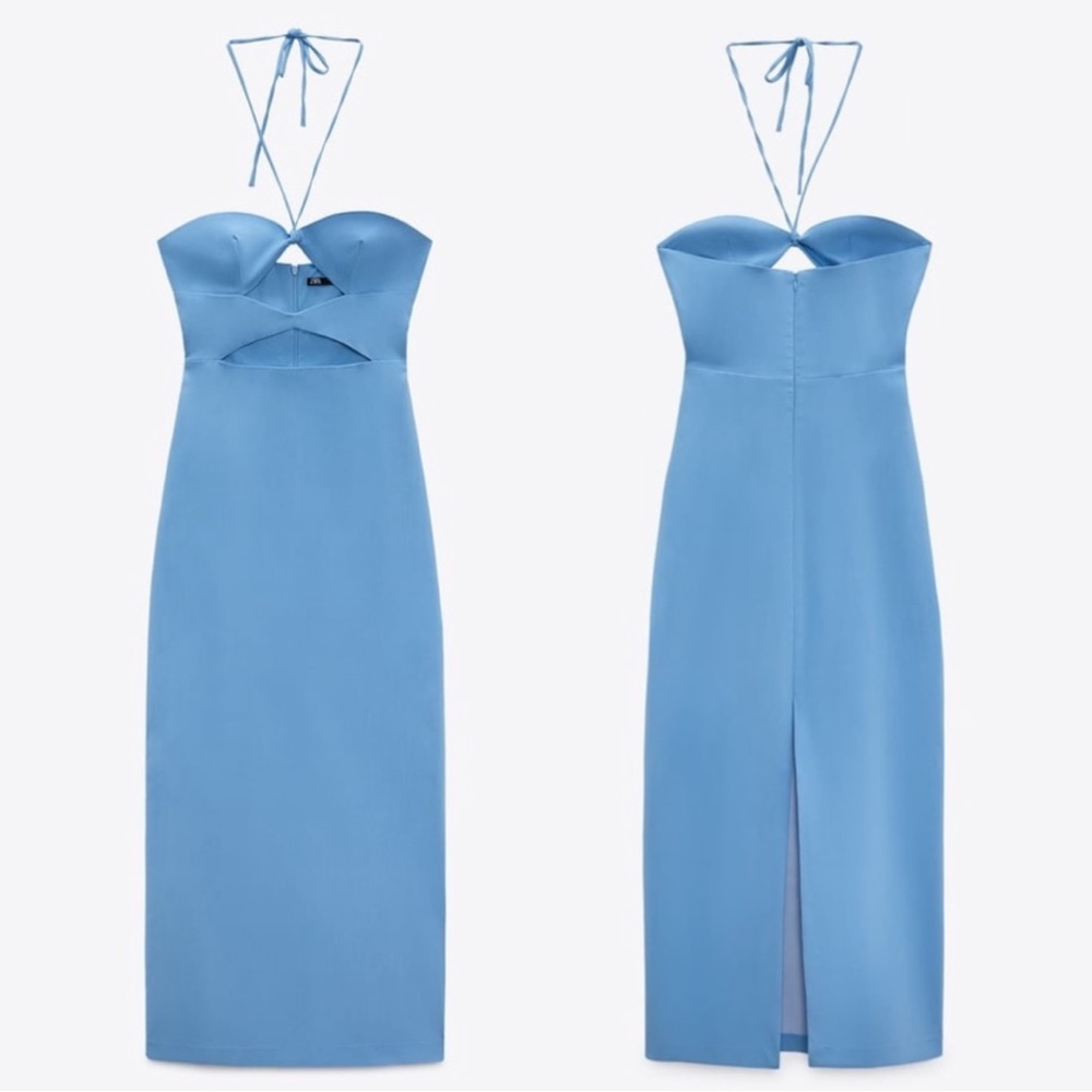 Zara Blue Cut Out Dress - Picture 17 of 17